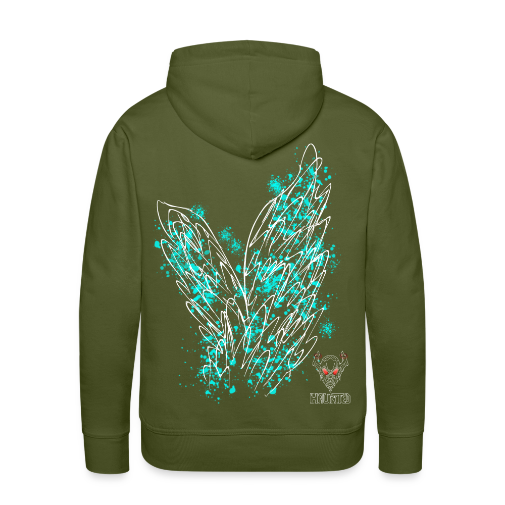 Men Hoodie Aqua Wings - Olivgrün