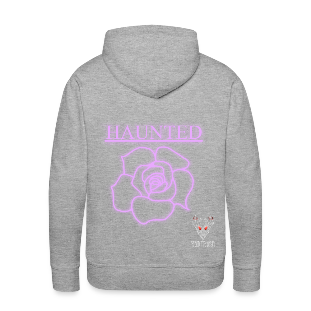 Men Hoodie Light Pink Neon Rose - Grau meliert