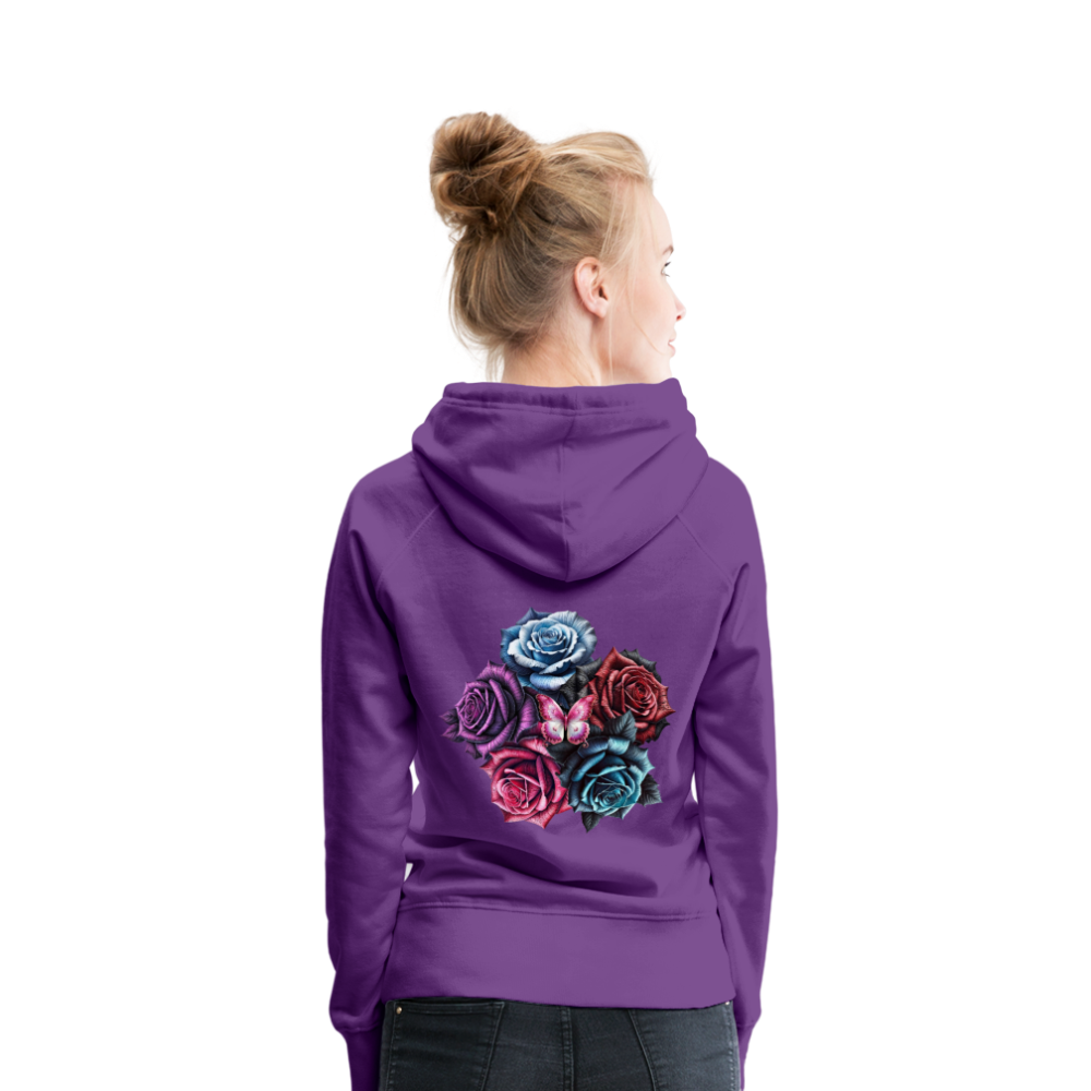 Women Hoodie Rose Circle - Purple