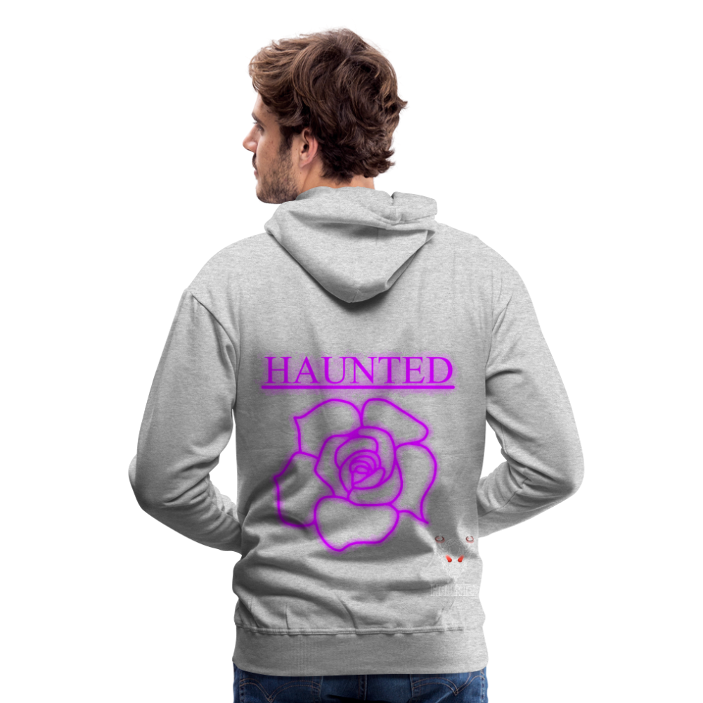 Men Hoodie Pink Neon Rose - Grau meliert