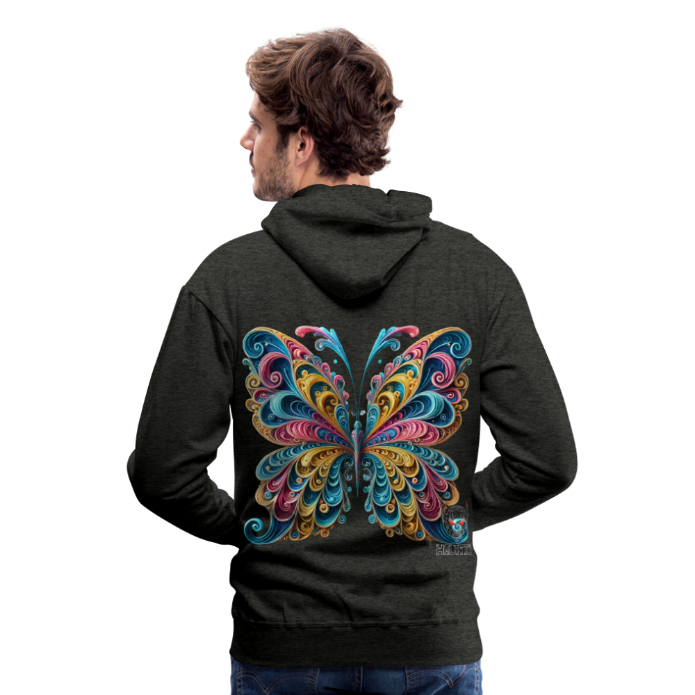 Men Hoodie Whimsical Butterfly Harmony - Anthrazit