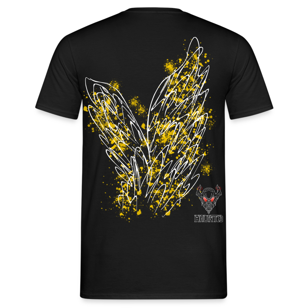 Men T-Shirt Yellow Wings - Schwarz