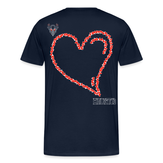 Man T-Shirt Hearts Light - Navy