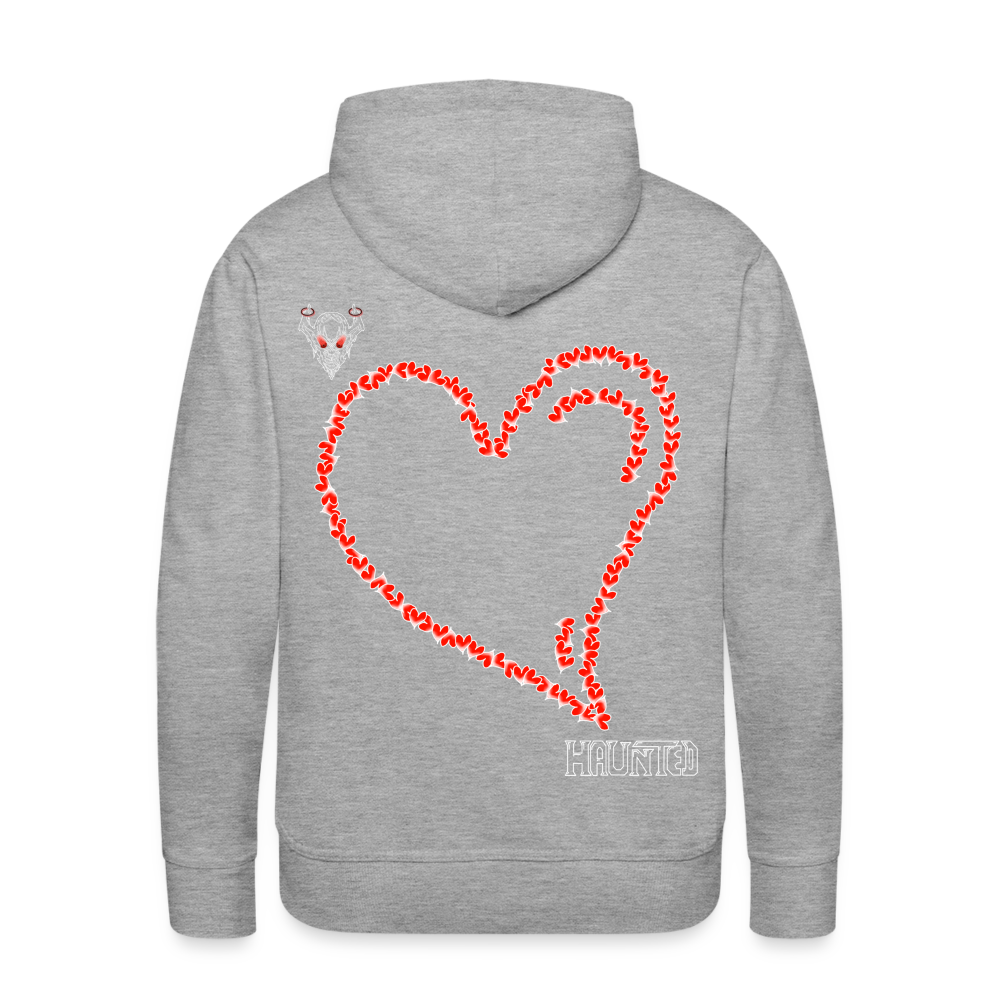 Man Hoodie Hearts Light - Grau meliert