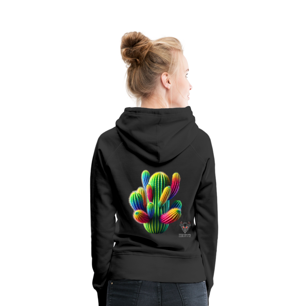 Woman Hoodie Prismatic Cactus Bloom - Schwarz