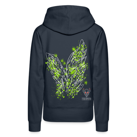 Women Hoodie Poison Green Wings - Navy