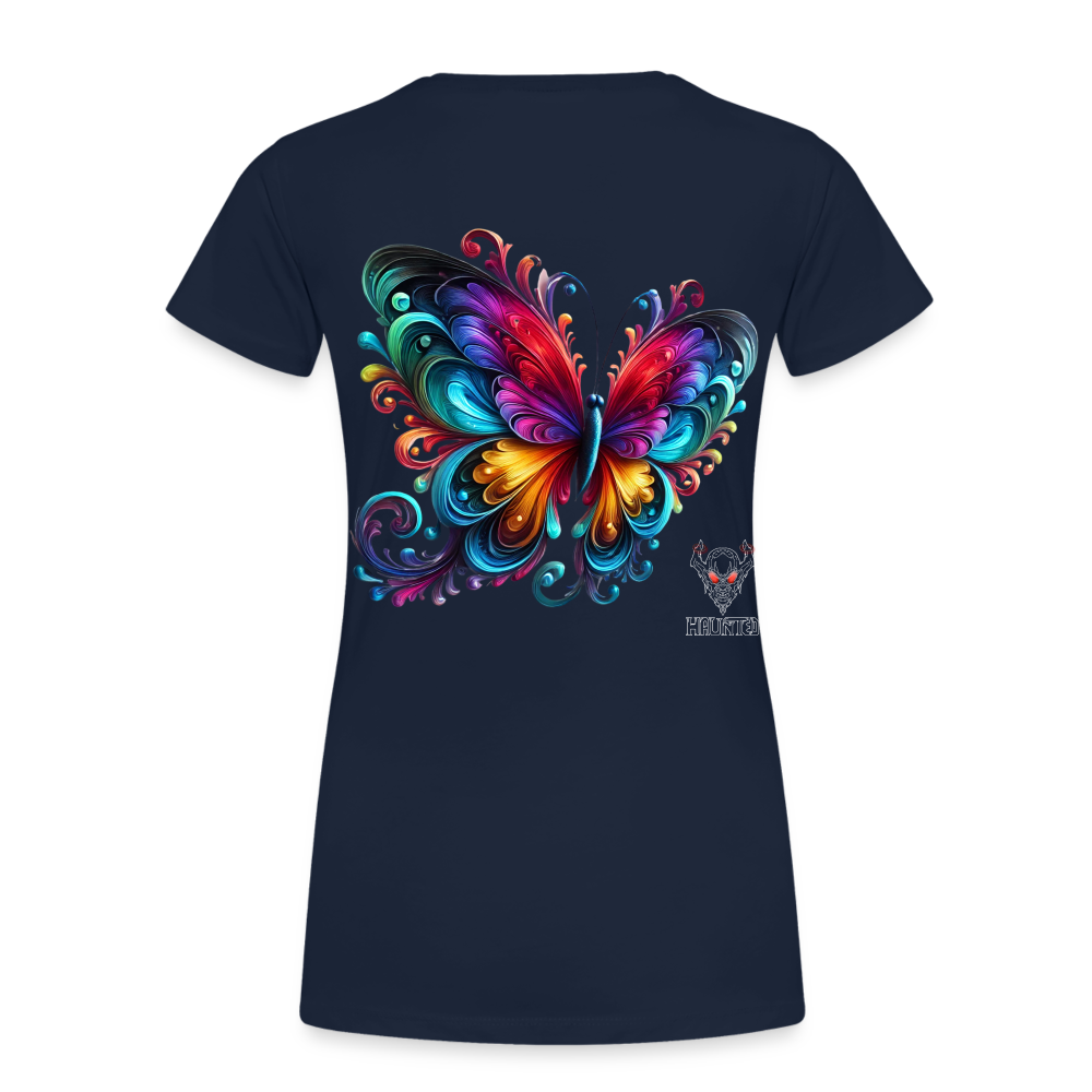 Woman T-Shirt Radiant Butterfly Art - Navy