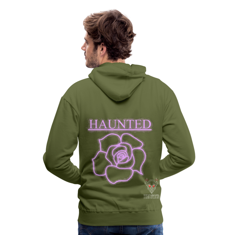Men Hoodie Light Pink Neon Rose - Olivgrün