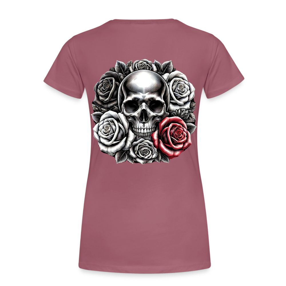 Women T-Shirt Skull Roses - Malve