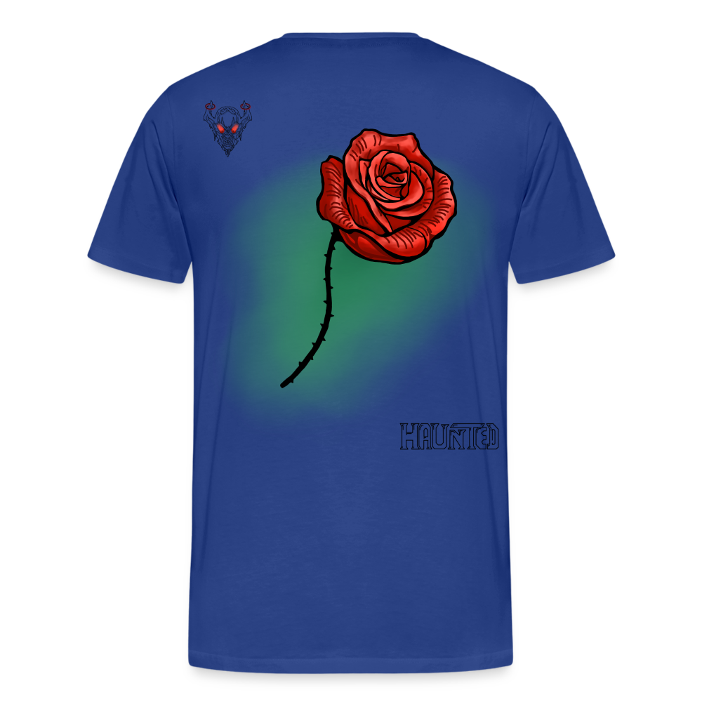 Man T-Shirt Rose on Green 2 - Königsblau