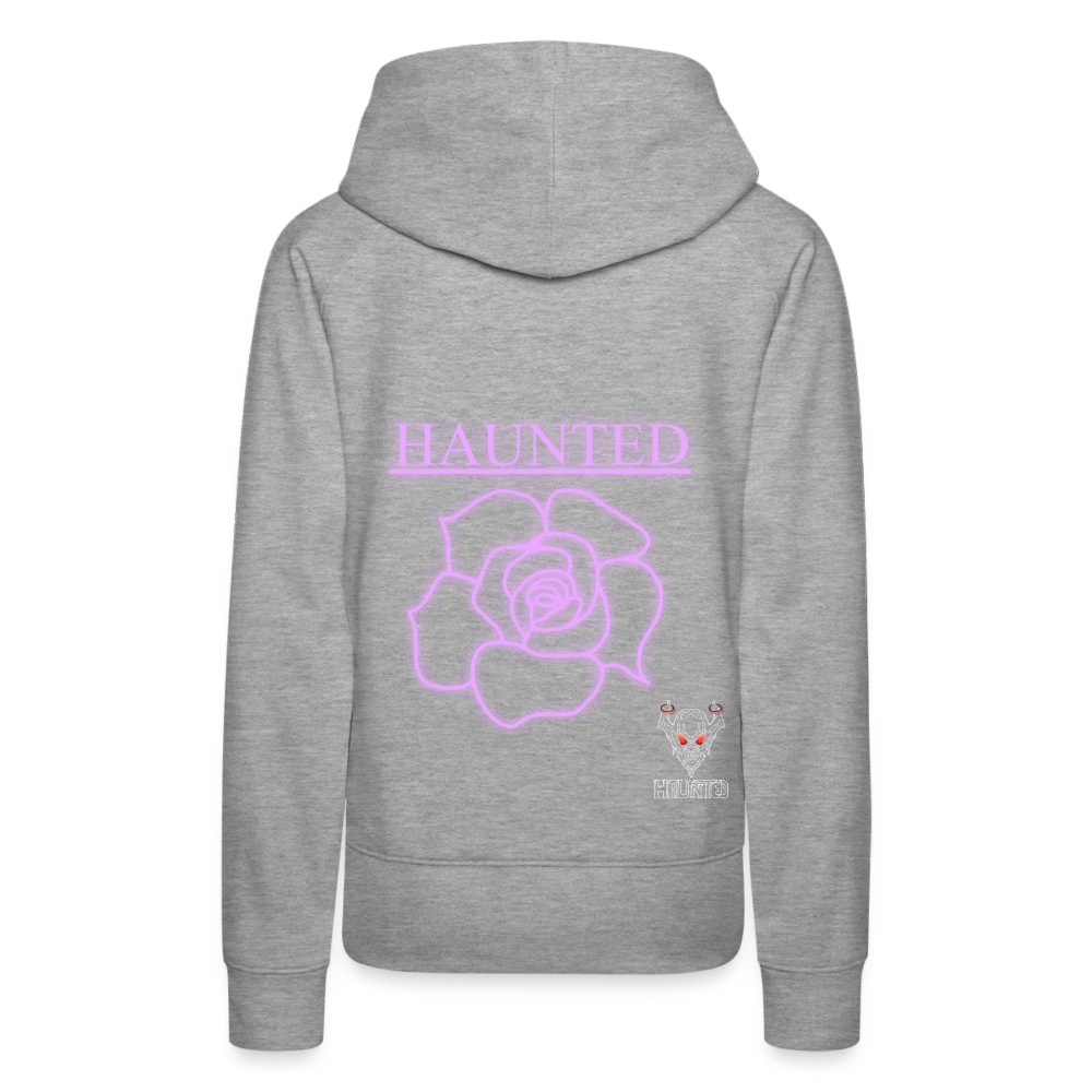 Women Hoodie Light Pink Neon Rose - Grau meliert