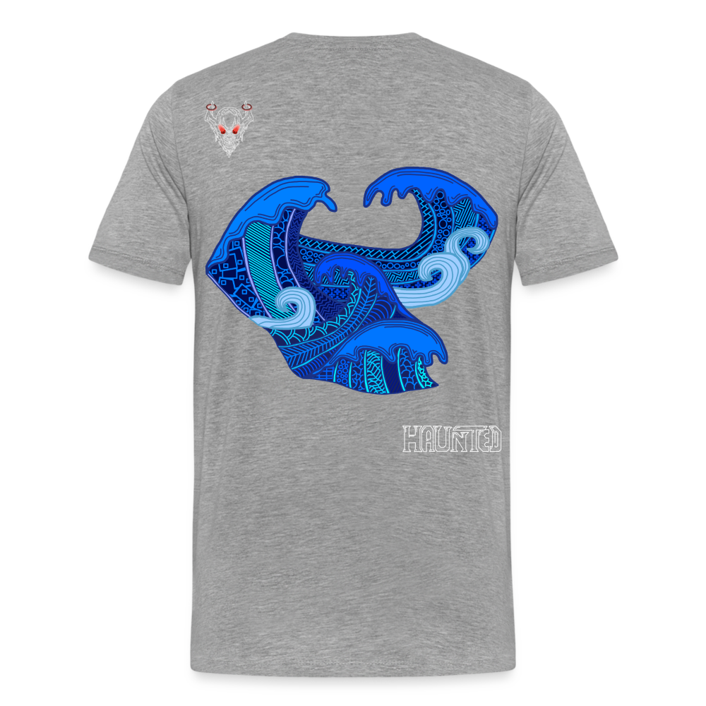 Man T-Shirt Waves Light - Grau meliert