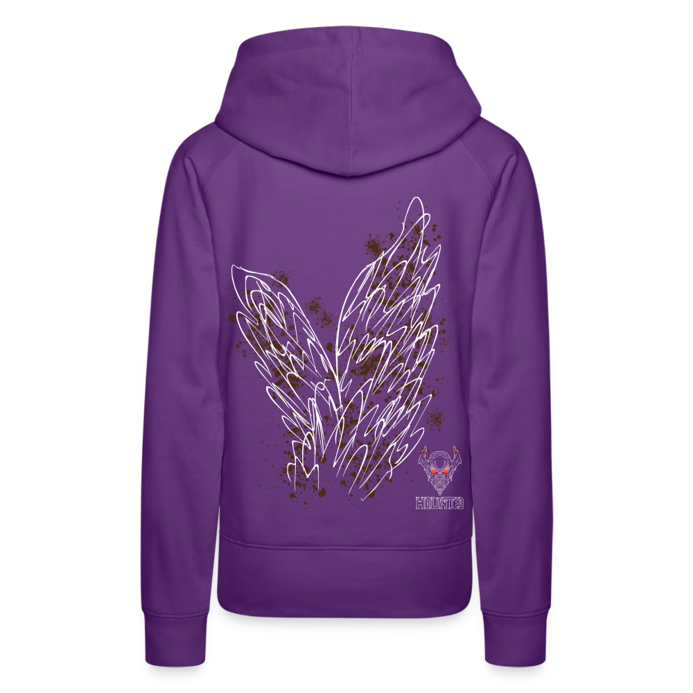 Women Hoodie Brown Wings - Purple