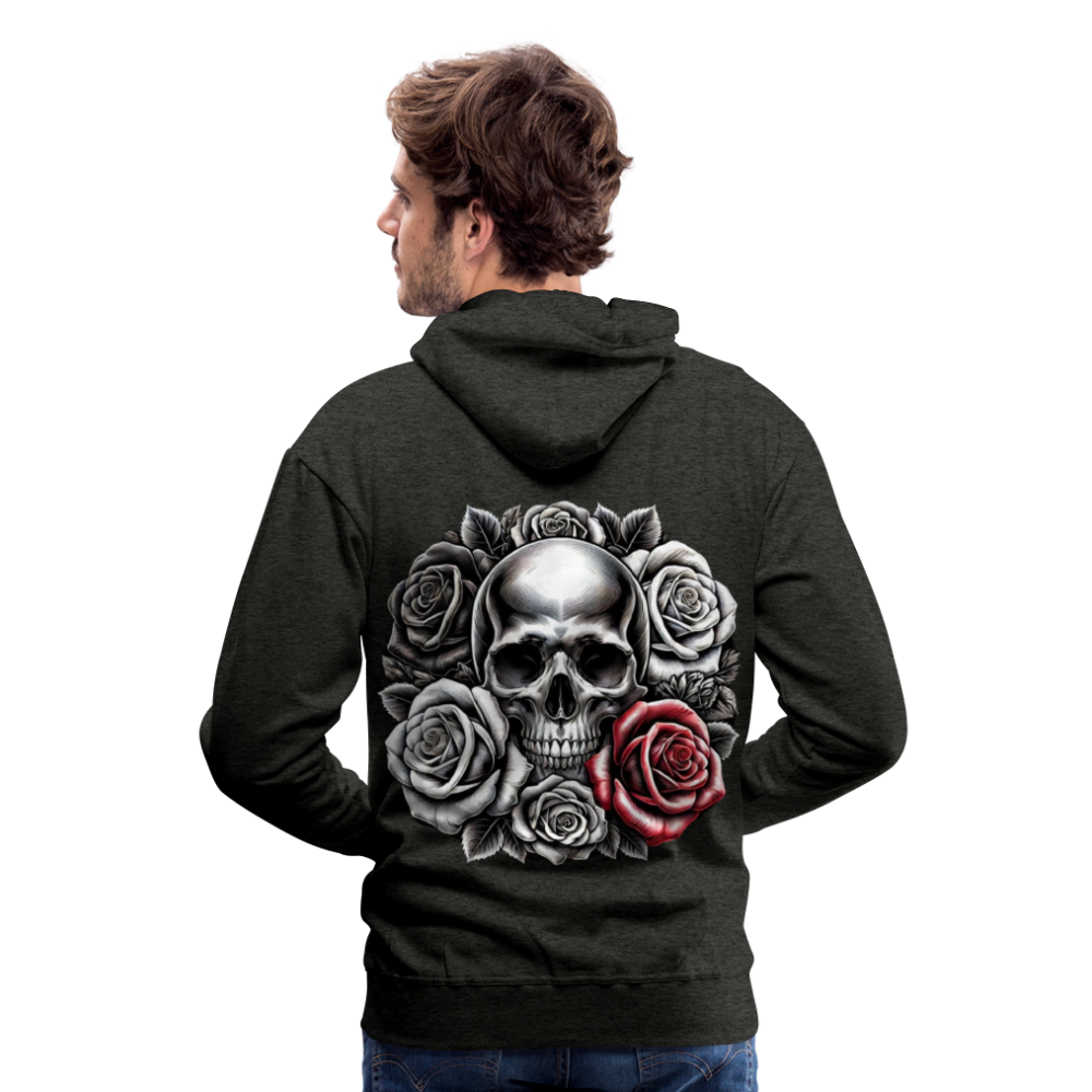 Men Hoodie Skull Roses - Anthrazit