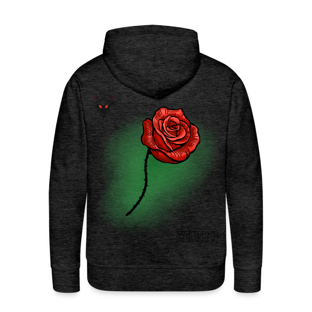 Men Hoodie Rose on Green 2 - Anthrazit