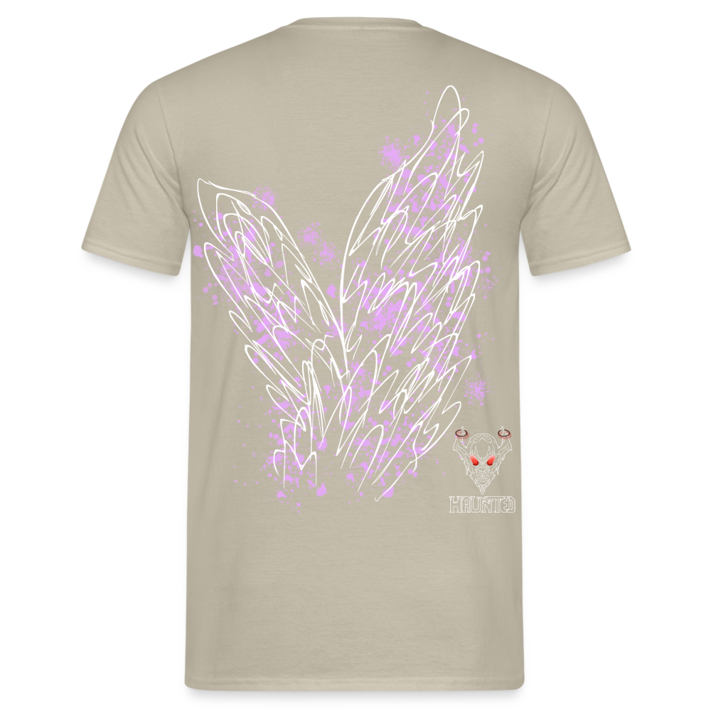 Men T-Shirt Light Purple Wings - Sandbeige