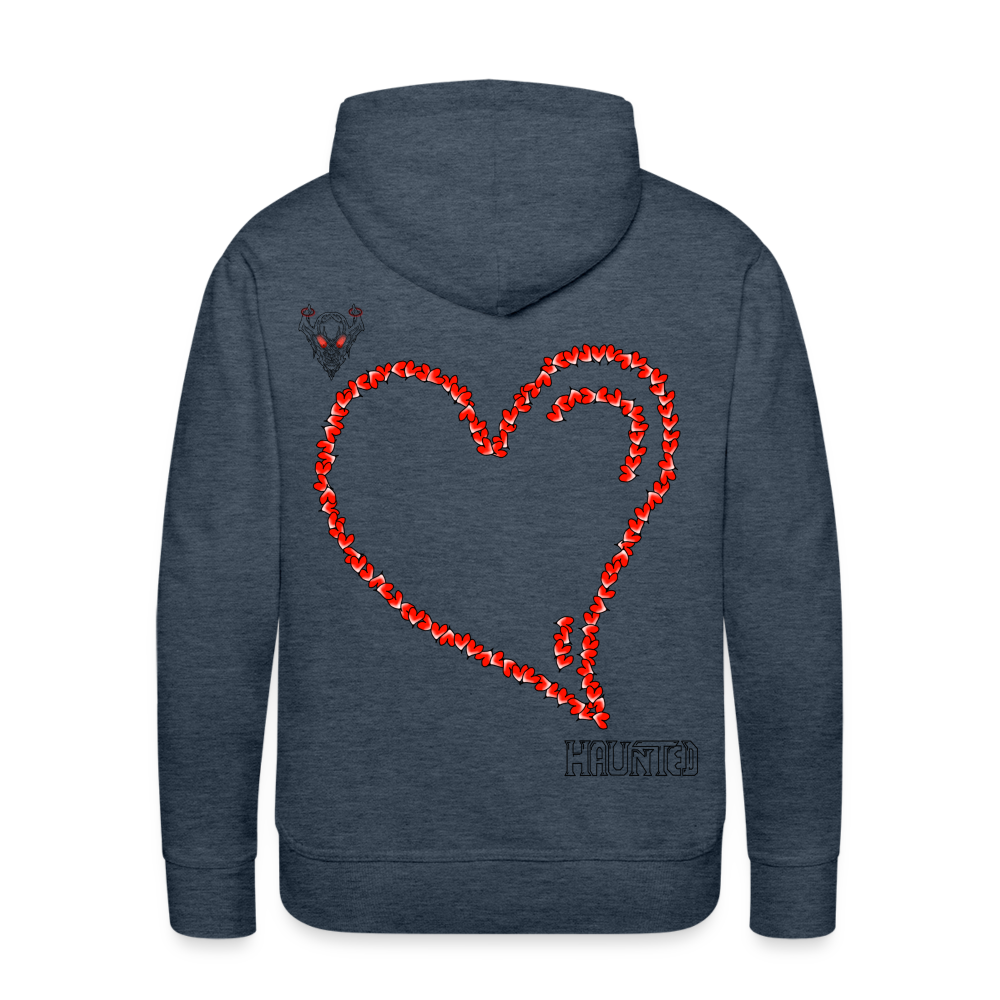 Man Hoodie Hearts Dark - Jeansblau