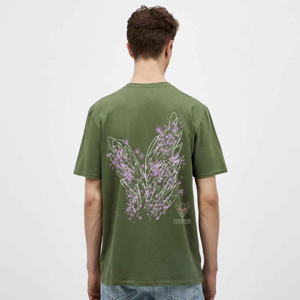 Men T-Shirt Light Purple Wings - Militärgrün