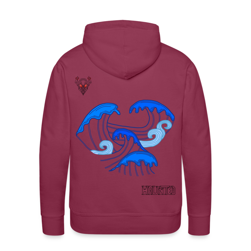 Men Hoodie Waves clean Dark - Bordeaux