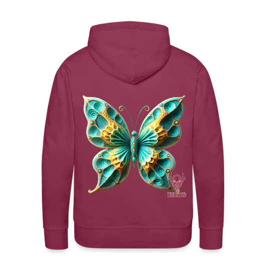 Men Hoodie Aqua Wing Symphony - Bordeaux
