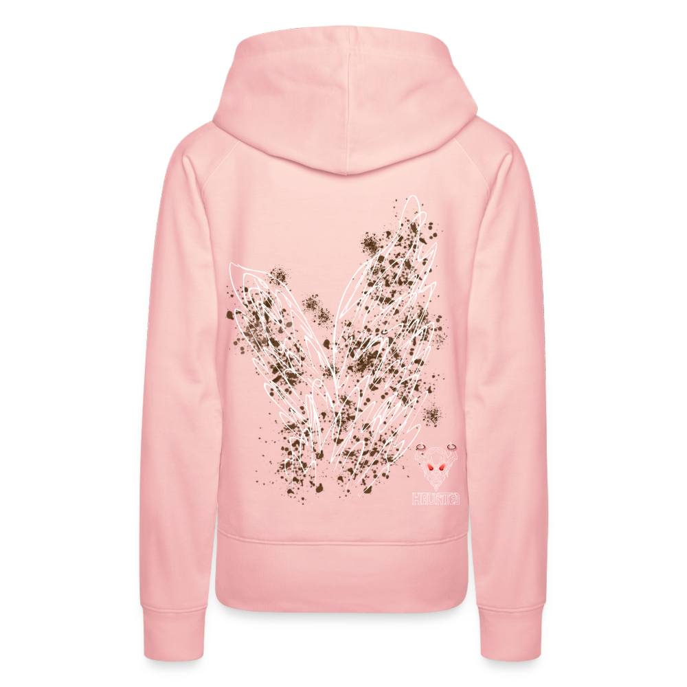 Women Hoodie Brown Wings - Kristallrosa