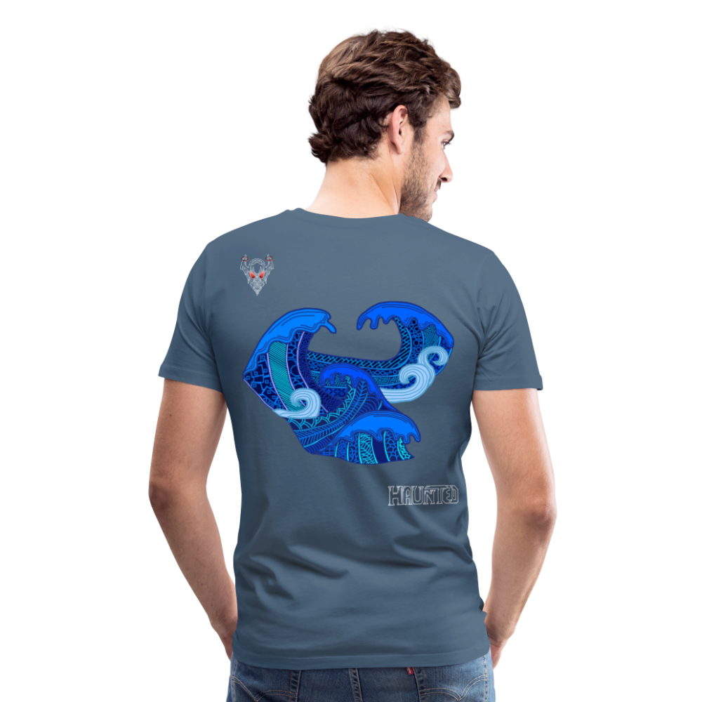 Man T-Shirt Waves Light - Blaugrau