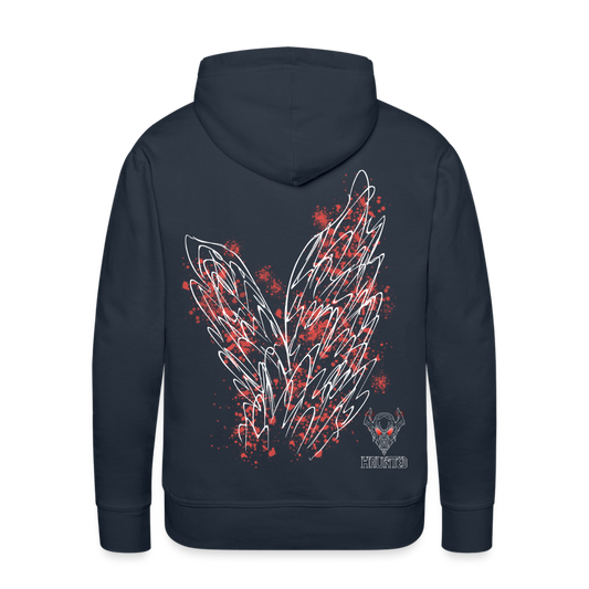 Men Hoodie Light Red Wings - Navy