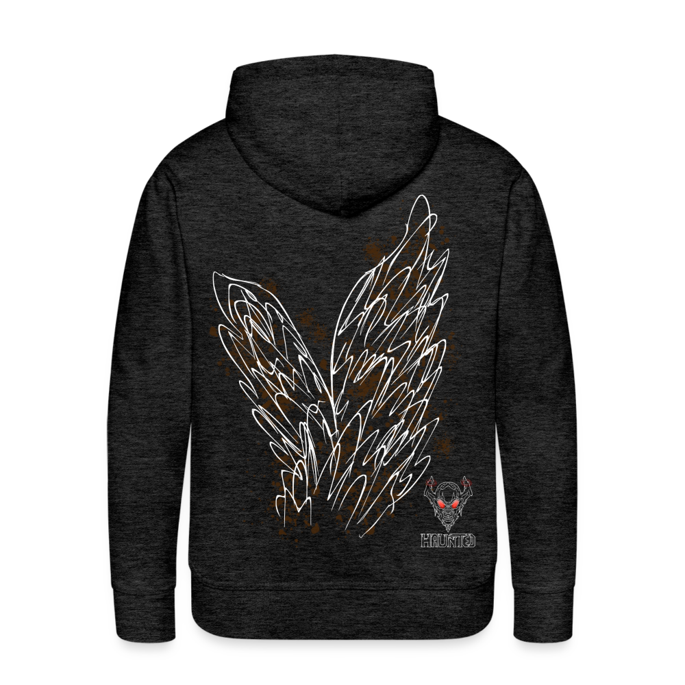 Men Hoodie Brown Wings - Anthrazit
