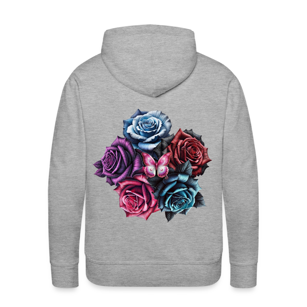 Men Hoodie Rose Circle - Grau meliert
