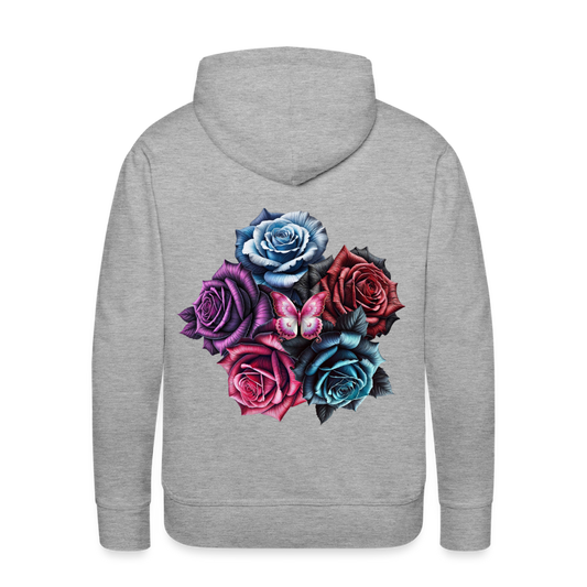 Men Hoodie Rose Circle - Grau meliert