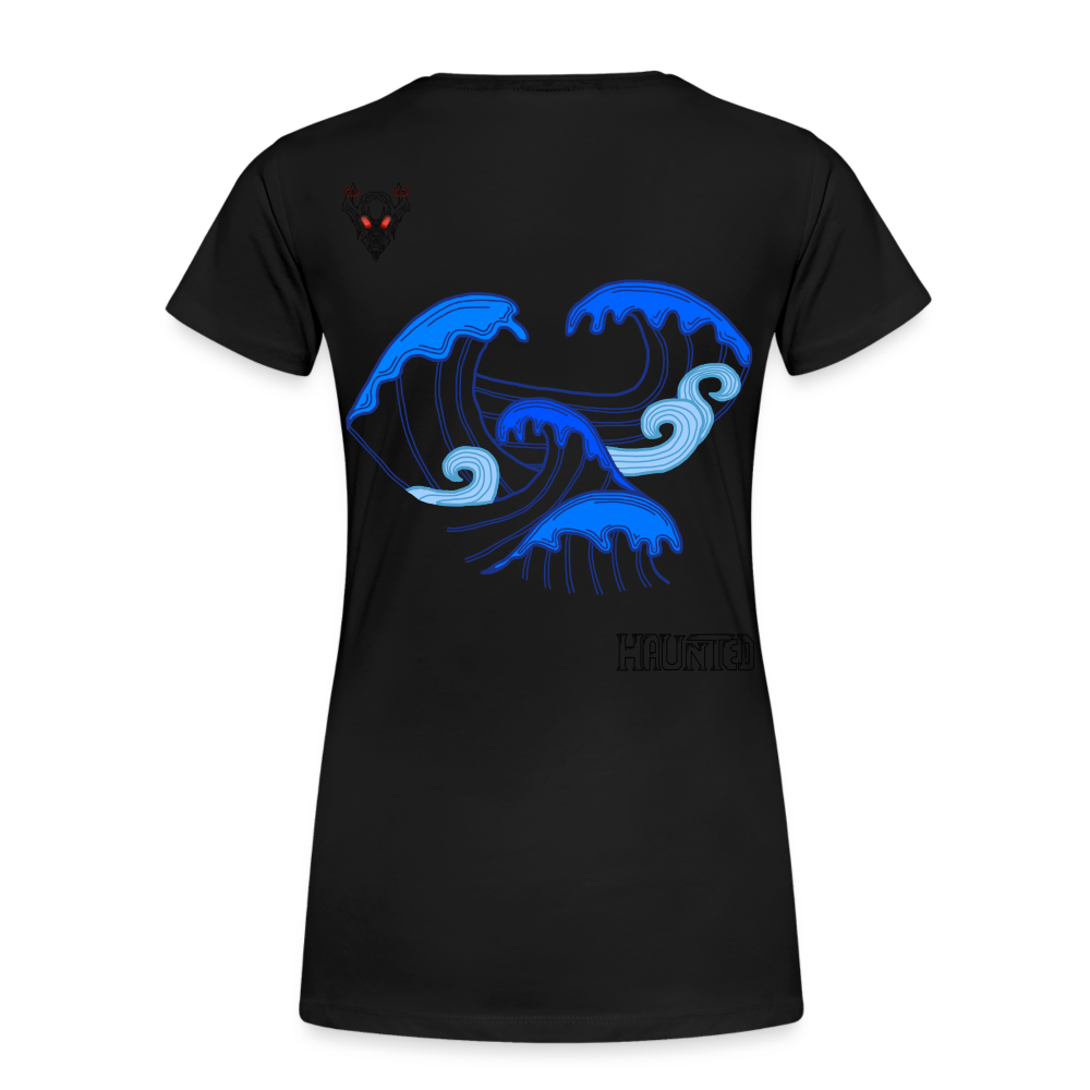 Woman T-Shirt Waves clean Dark - Schwarz