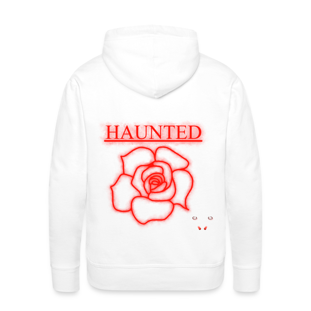 Men Hoodie Red Neon Rose - Weiß