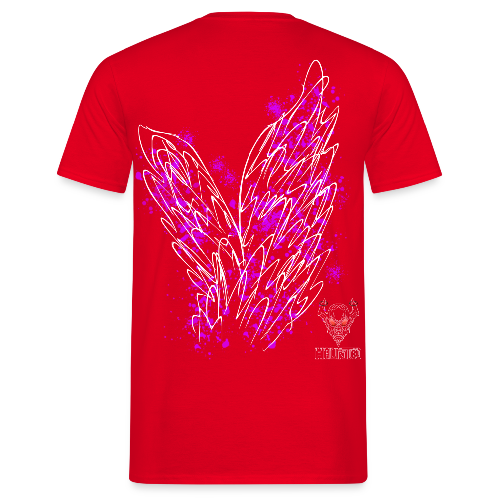 Men T-Shirt Pink Wings - Rot