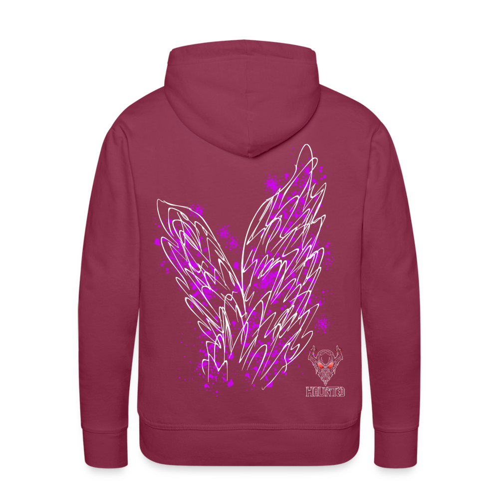 Men Hoodie Pink Wings - Bordeaux