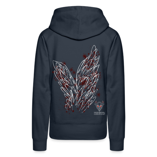 Women Hoodie Dark Red Wings - Navy
