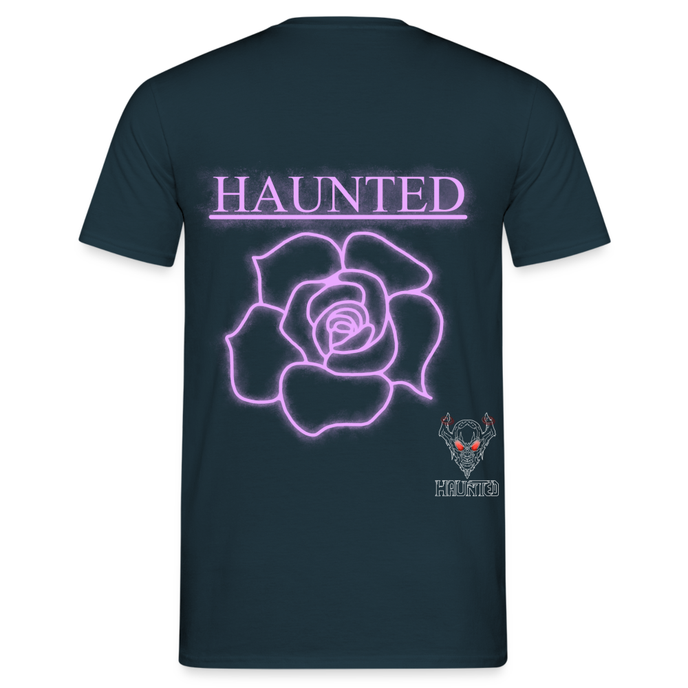 Men T-Shirt Light Pink Neon Rose - Navy