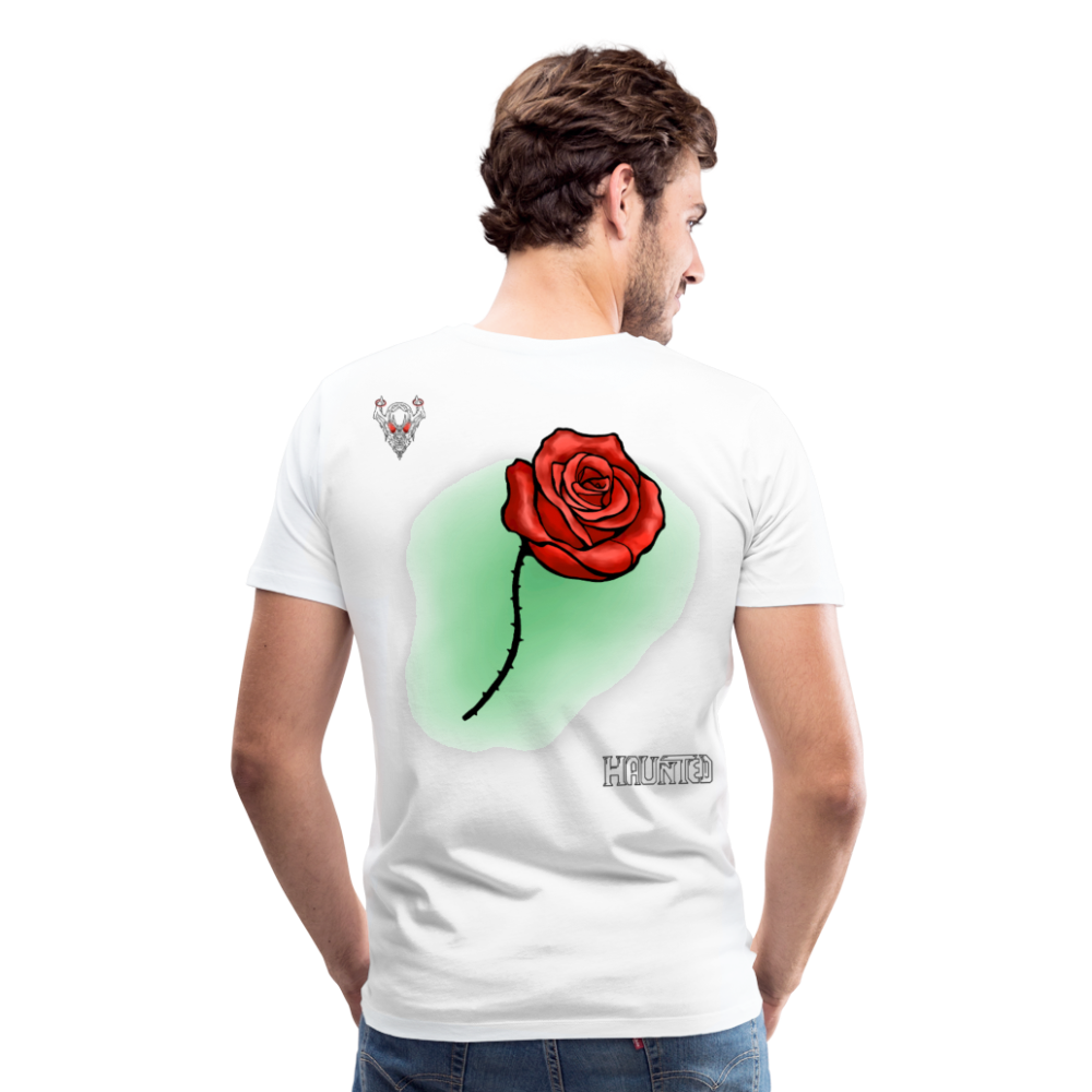 Man T-Shirt Rose on Green 1 - Weiß