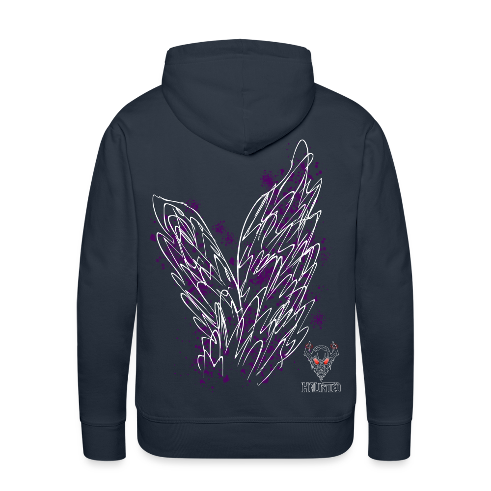 Men Hoodie Purple Wings - Navy