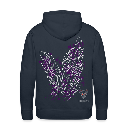 Men Hoodie Purple Wings - Navy