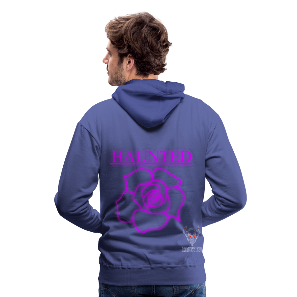Men Hoodie Pink Neon Rose - Königsblau
