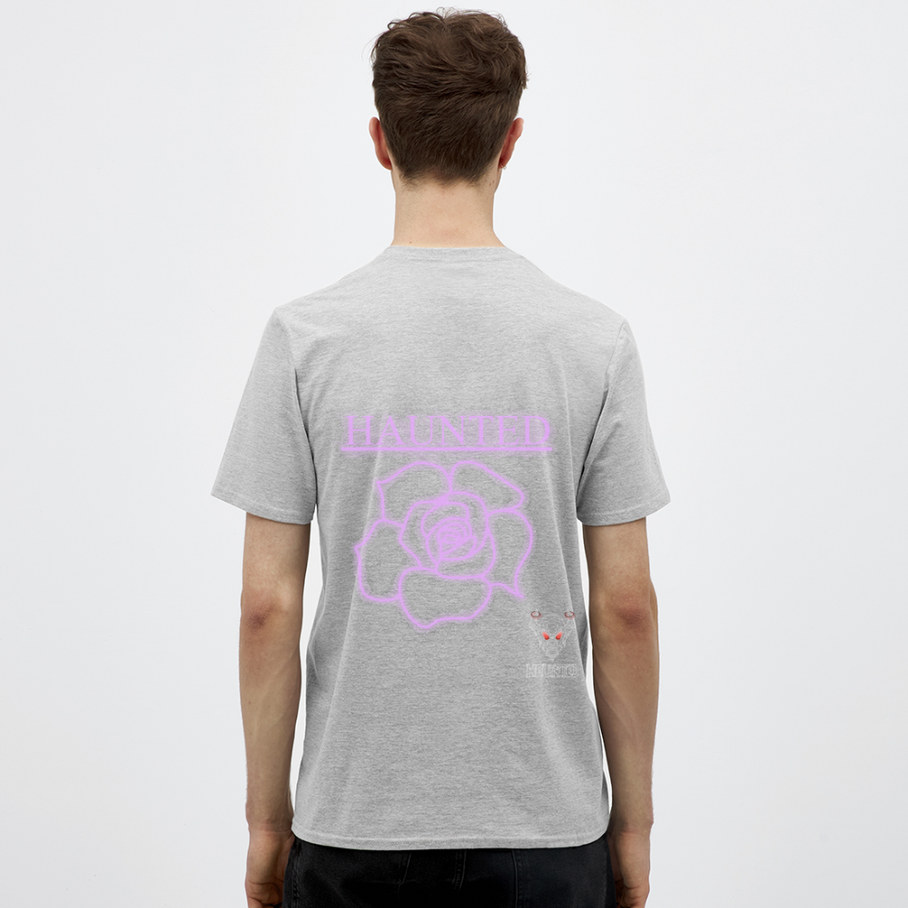 Men T-Shirt Light Pink Neon Rose - Grau meliert