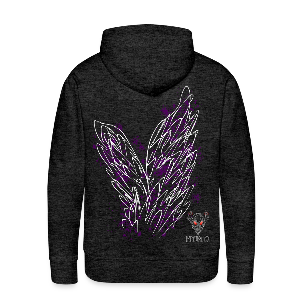 Men Hoodie Purple Wings - Anthrazit