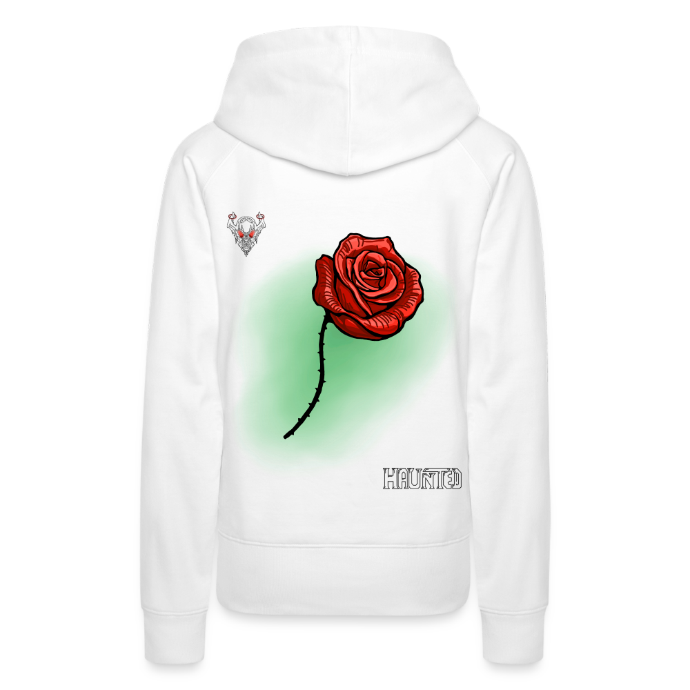 Woman Hoodie Rose on Green 3 - Weiß