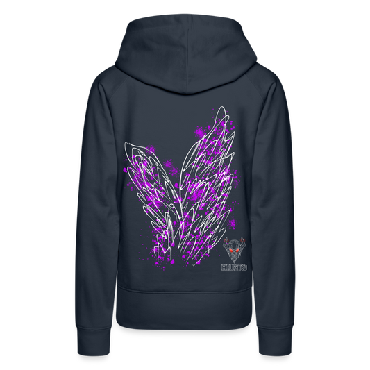 Women Hoodie Pink Wings - Navy