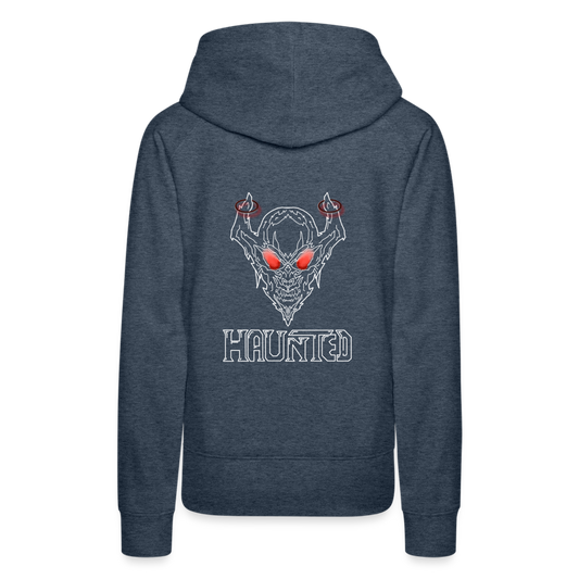 Women Hoodie Deamon White - Jeansblau
