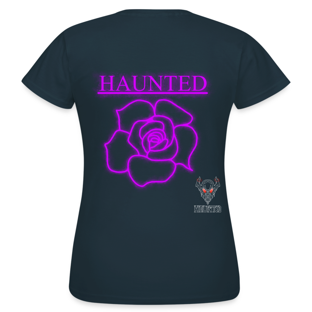 Women T-Shirt Pink Neon Rose - Navy