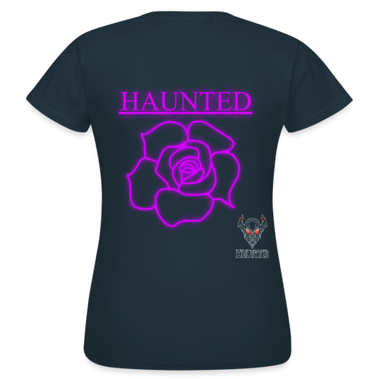 Women T-Shirt Pink Neon Rose - Navy