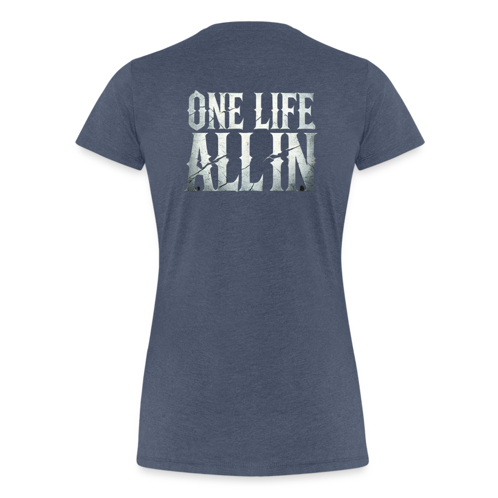 Women T-Shirt One Life All In - Blau meliert