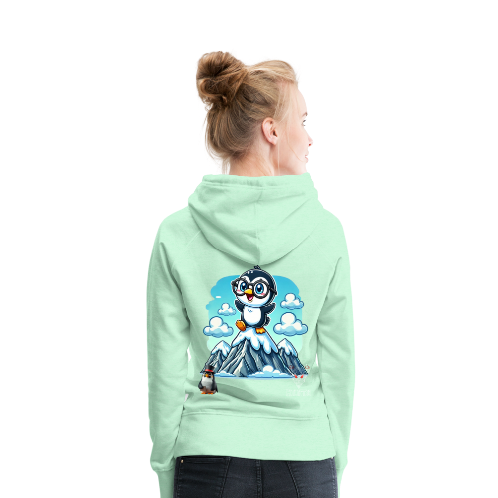 Women Hoodie KasPenguin on Top - helles Mintgrün