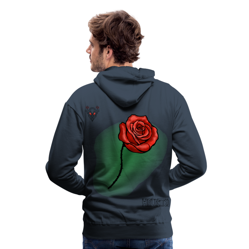 Man Hoodie Rose on Green 1 - Navy
